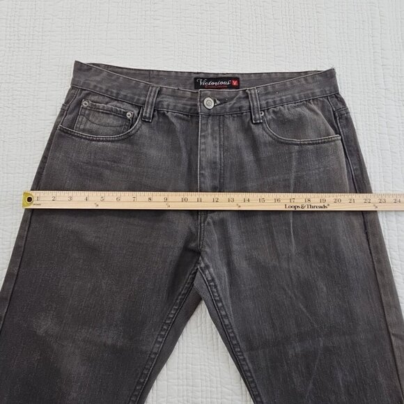 Victorious Premium Collection Jeans Men's W38 L26 Grey Straight Leg Regular Fit - Picture 12 of 15
